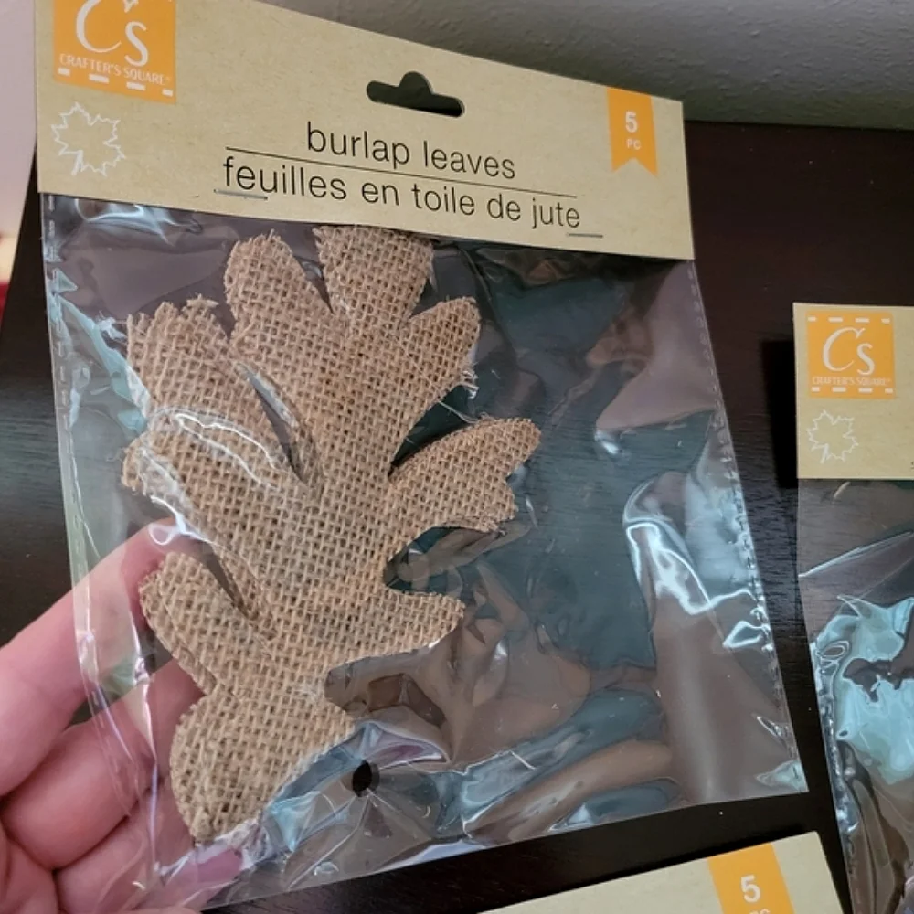 4 pkg of Burlap Leaves